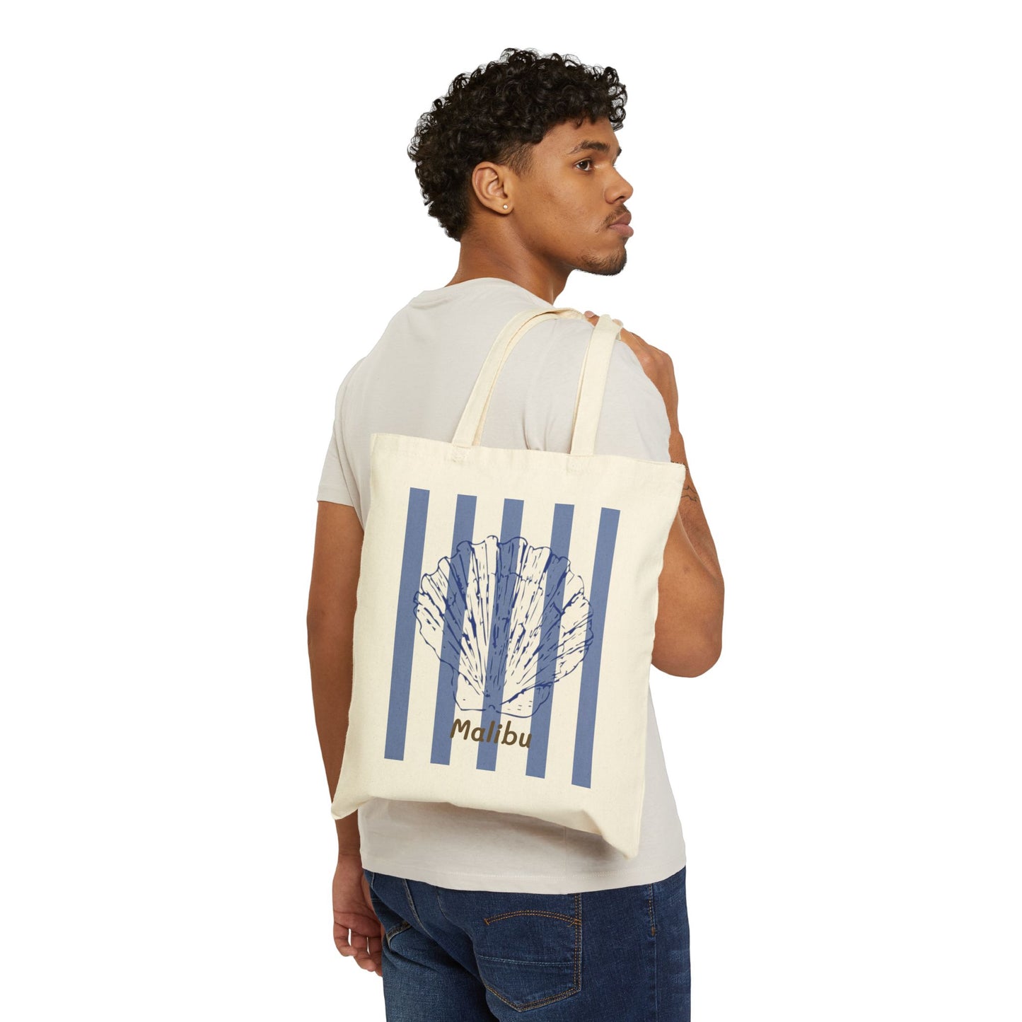 Malibu Seashell Canvas Tote Bag