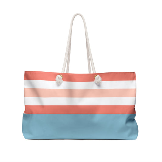 Striped Coastal Weekender Bag