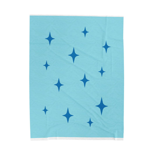 Cozy Starry Velveteen Plush Blanket - Blue