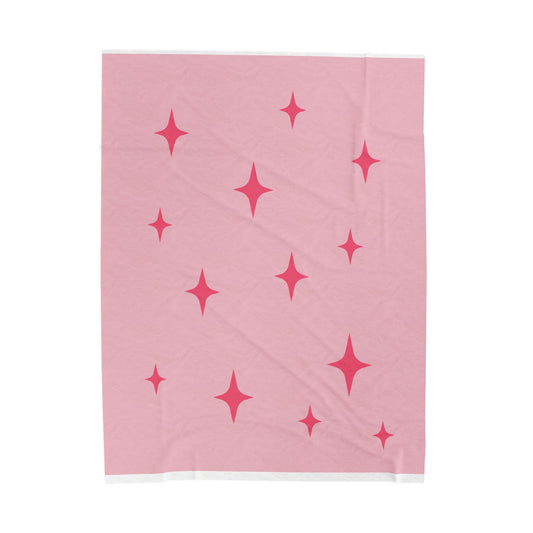 Cozy Starry Velveteen Plush Blanket - Pink