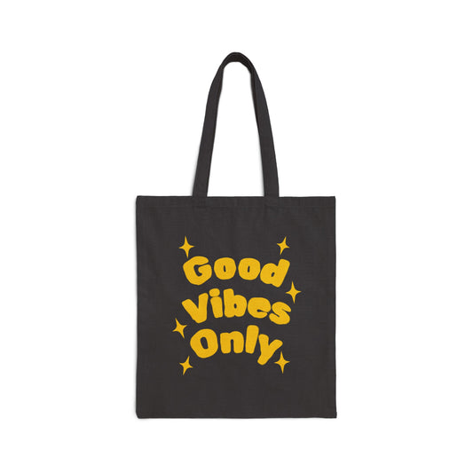 Good Vibes Only Cotton Canvas Tote Bag