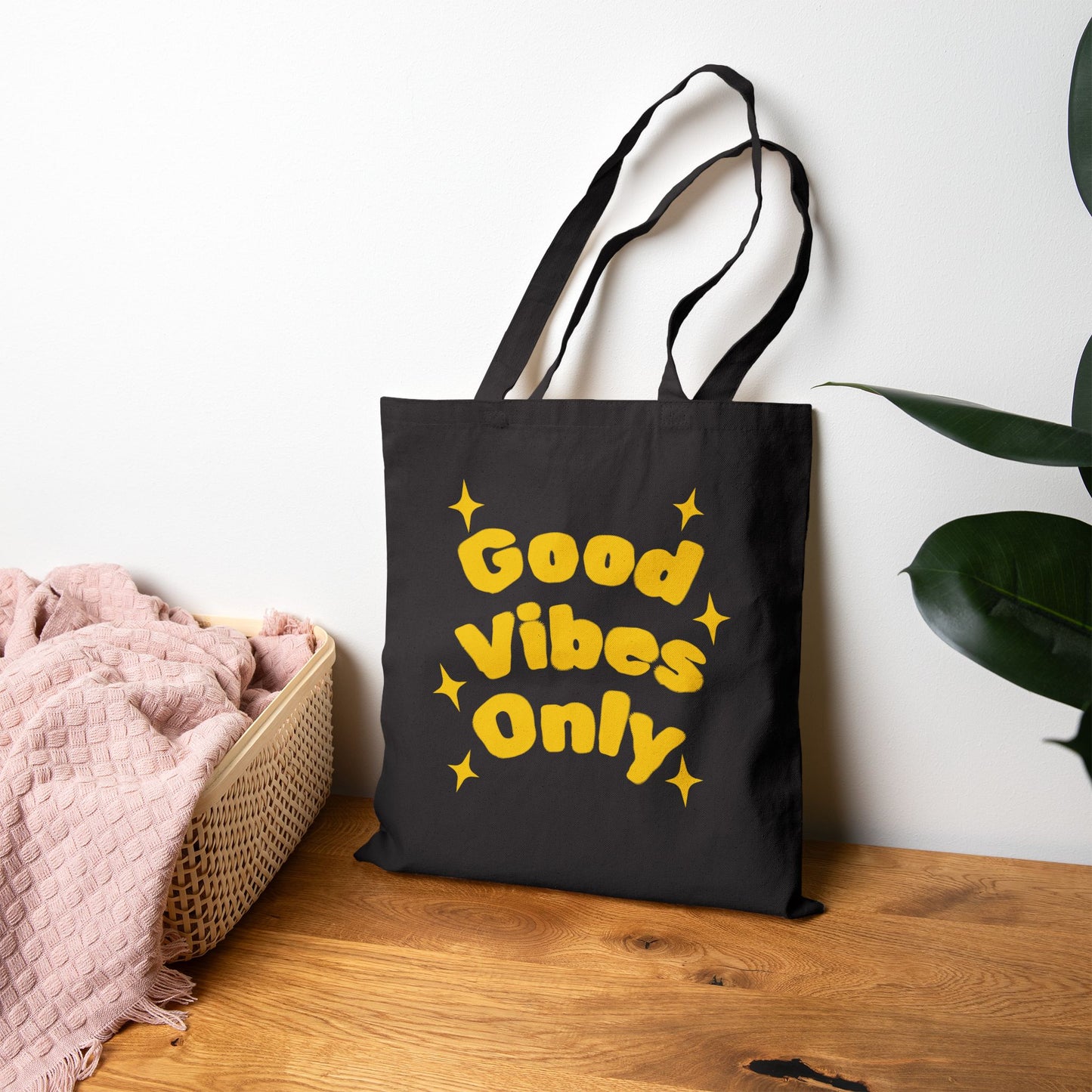 Good Vibes Only Cotton Canvas Tote Bag