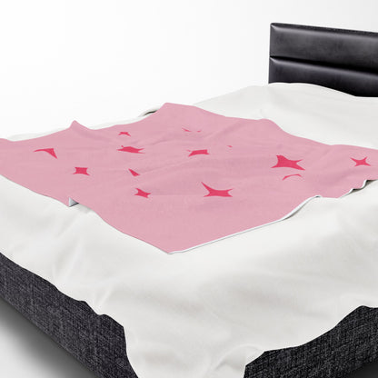 Cozy Starry Velveteen Plush Blanket - Pink