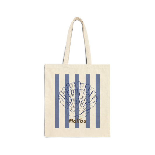 Malibu Seashell Canvas Tote Bag