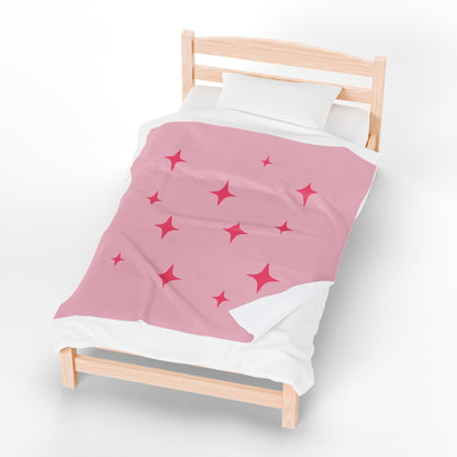 Cozy Starry Velveteen Plush Blanket - Pink