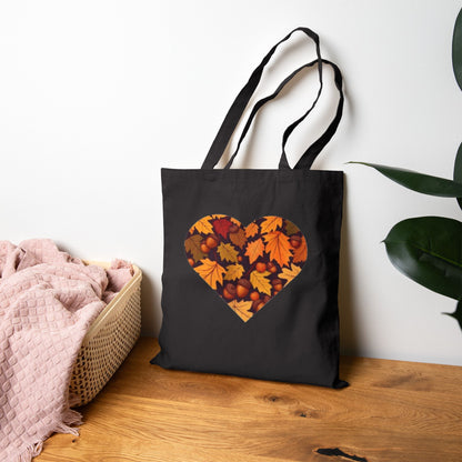 Fall Leaves Heart Tote Bag