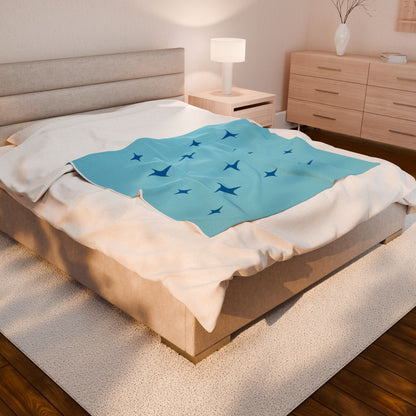 Cozy Starry Velveteen Plush Blanket - Blue