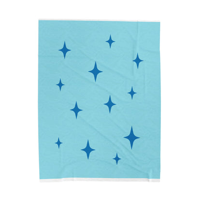 Cozy Starry Velveteen Plush Blanket - Blue