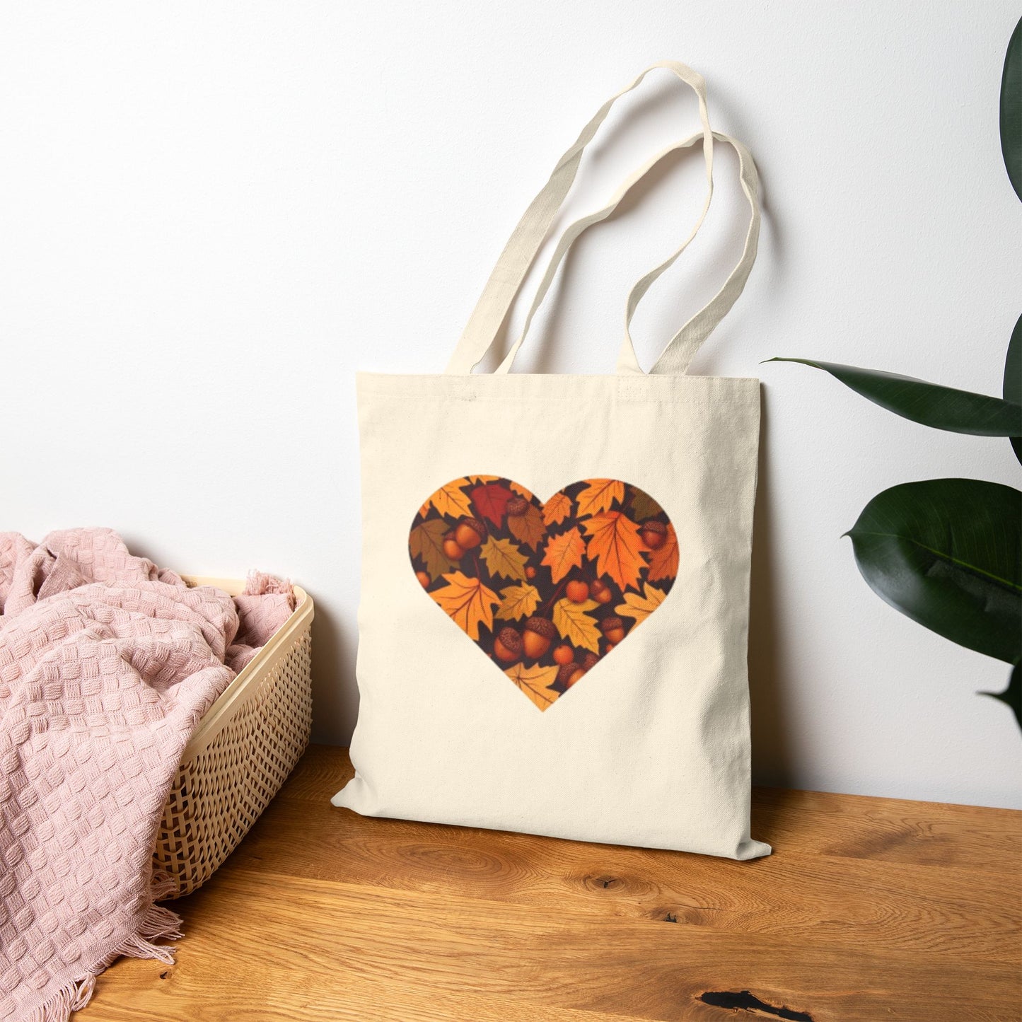 Fall Leaves Heart Tote Bag