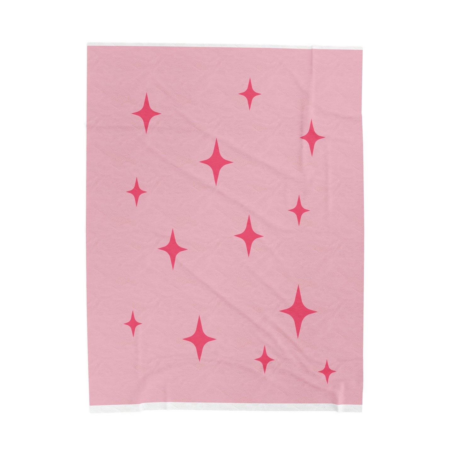 Cozy Starry Velveteen Plush Blanket - Pink
