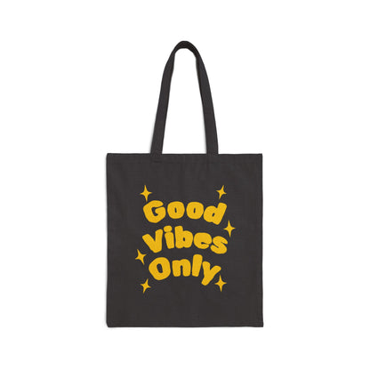 Good Vibes Only Cotton Canvas Tote Bag