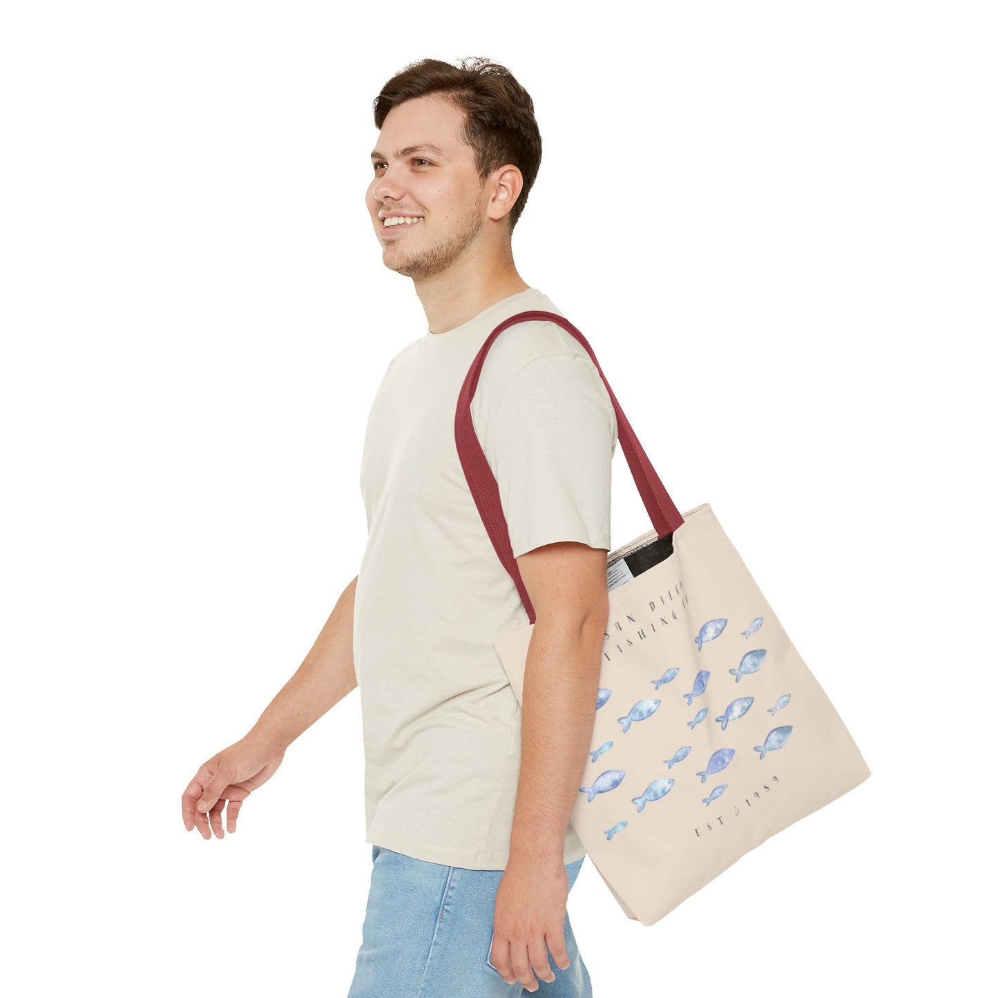 Serene Fish Design Tote Bag