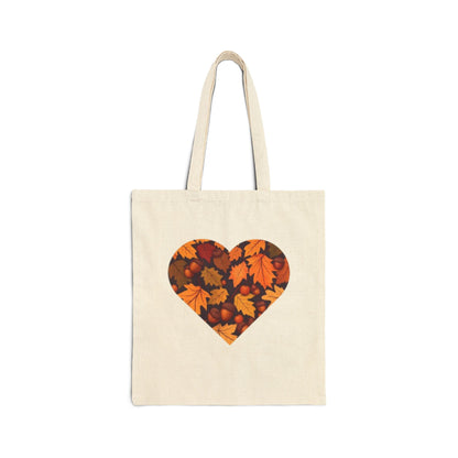 Fall Leaves Heart Tote Bag