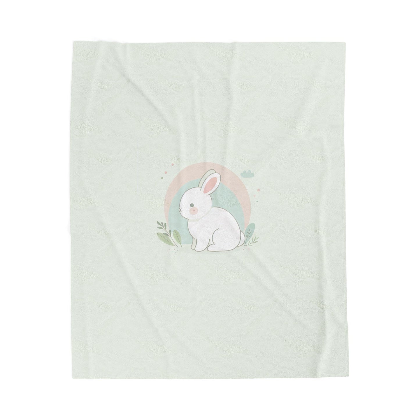 Adorable Bunny Velveteen Plush Blanket