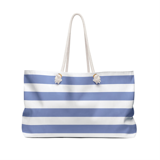Nautical Blue Striped Weekender Bag