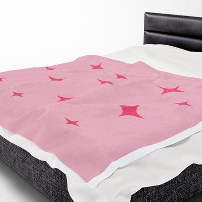 Cozy Starry Velveteen Plush Blanket - Pink
