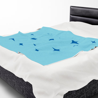 Cozy Starry Velveteen Plush Blanket - Blue