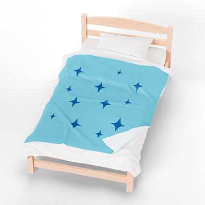 Cozy Starry Velveteen Plush Blanket - Blue