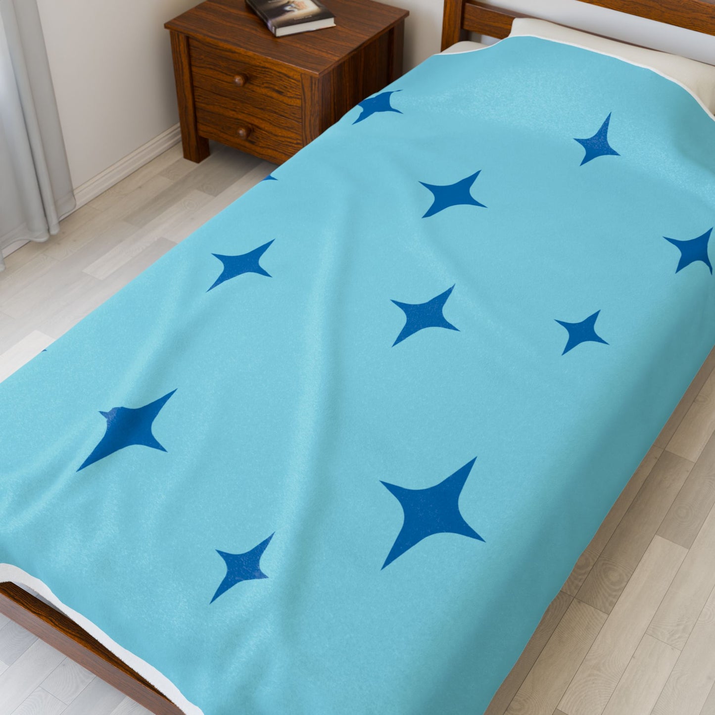 Cozy Starry Velveteen Plush Blanket - Blue