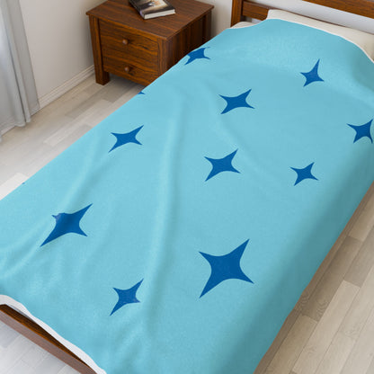 Cozy Starry Velveteen Plush Blanket - Blue