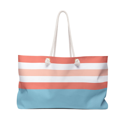 Striped Coastal Weekender Bag