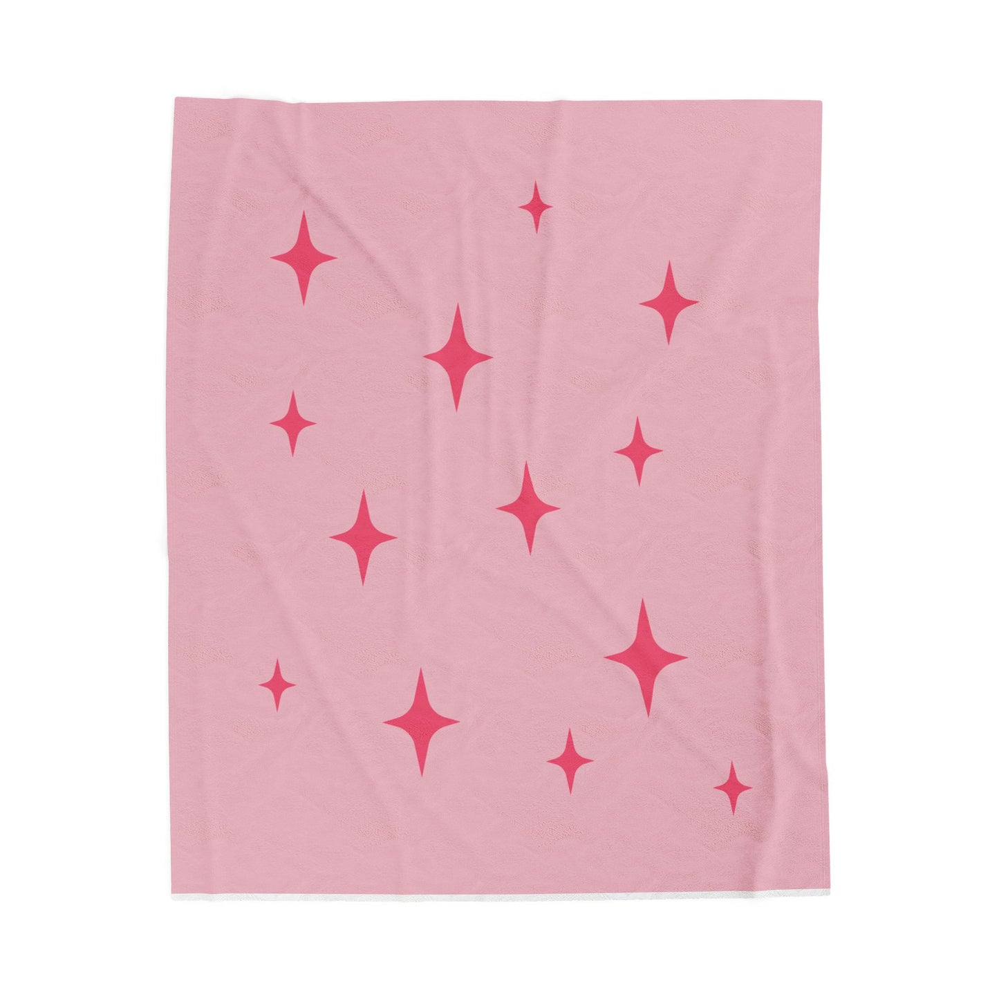 Cozy Starry Velveteen Plush Blanket - Pink