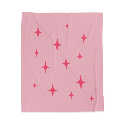 Cozy Starry Velveteen Plush Blanket - Pink
