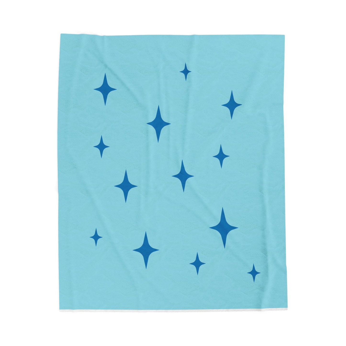 Cozy Starry Velveteen Plush Blanket - Blue