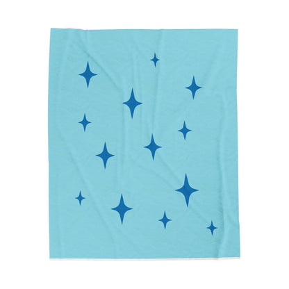 Cozy Starry Velveteen Plush Blanket - Blue