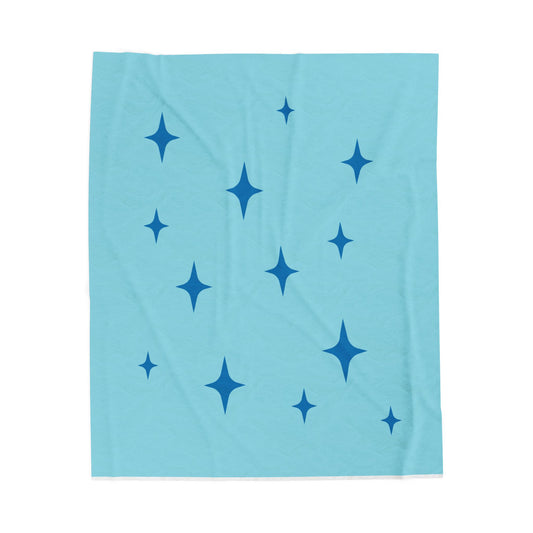 Cozy Starry Velveteen Plush Blanket - Blue