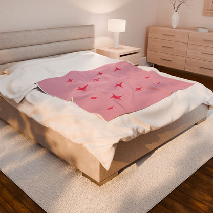 Cozy Starry Velveteen Plush Blanket - Pink