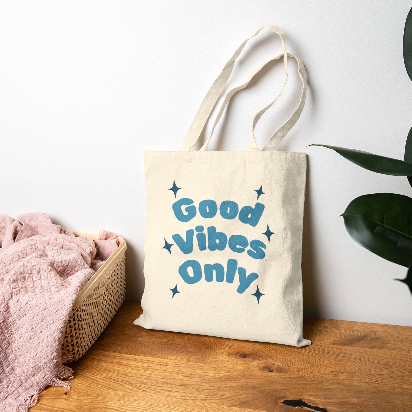 Good Vibes Only Cotton Canvas Tote Bag