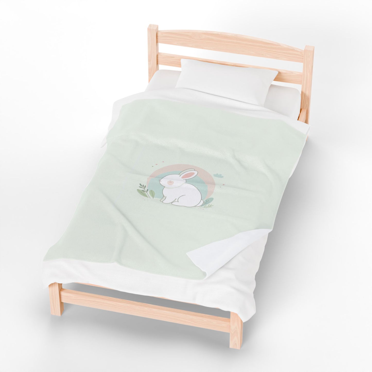 Adorable Bunny Velveteen Plush Blanket